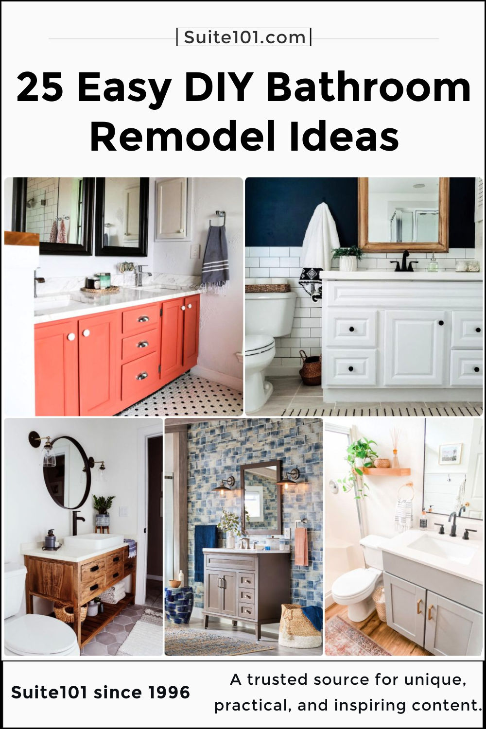25 Cheap DIY Bathroom Remodel Ideas for Beginners