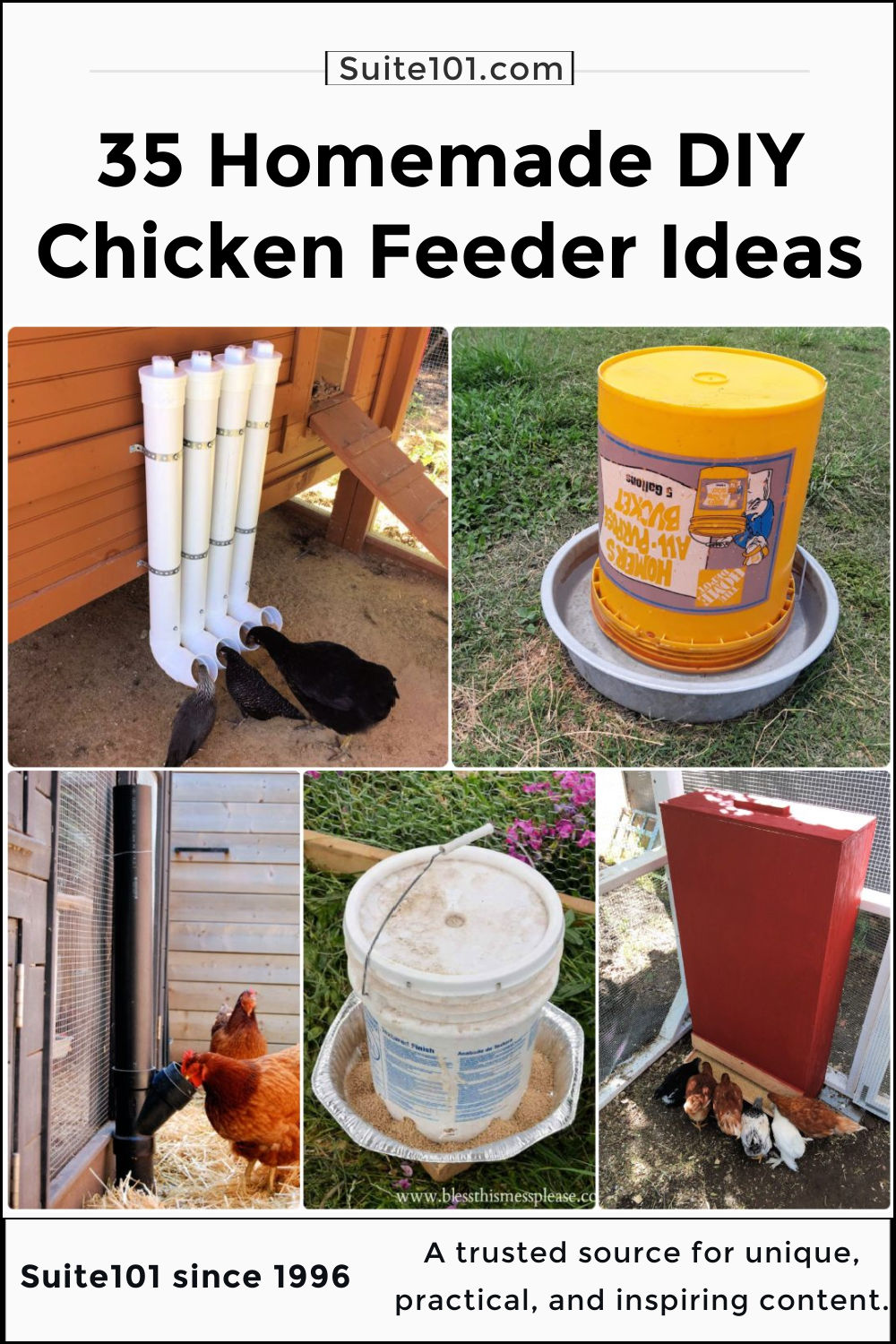 35 Homemade DIY Chicken Feeder Ideas - Suite 101