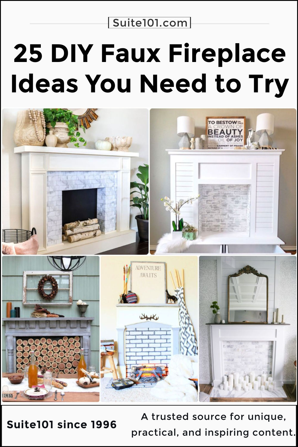 25 DIY Faux Fireplace Ideas: Build Your Own Fake Fireplace - Suite 101