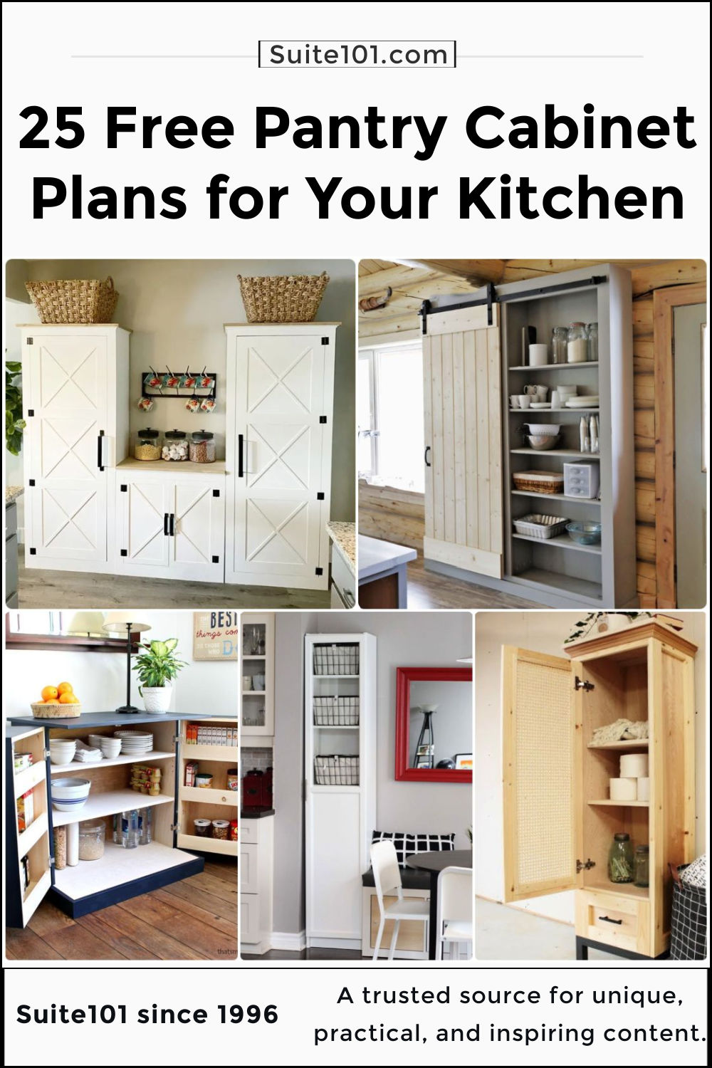 25 Free DIY Pantry Cabinet Plans to Build Your Own