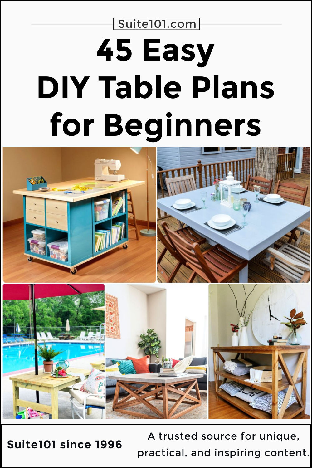 45 Easy DIY Table Plans for Beginners Suite 101