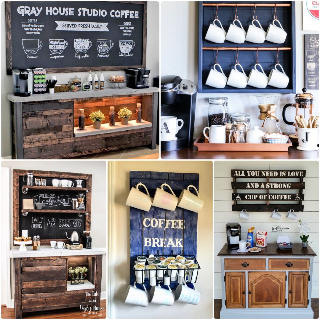 14 DIY Coffee Bar Ideas for the Home: Modern, Farmhouse and More