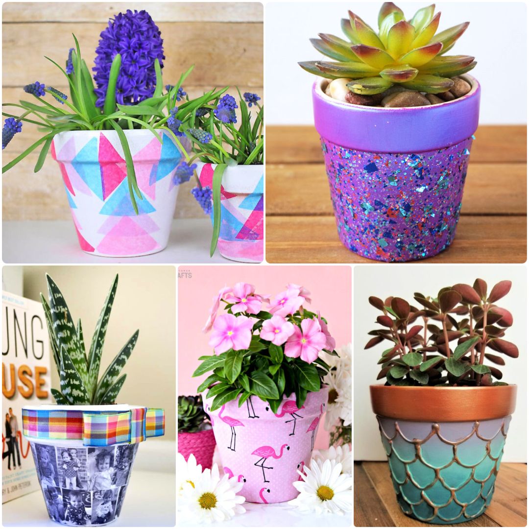 The cutest DIY idea of painting plastic flower pots - Learn to