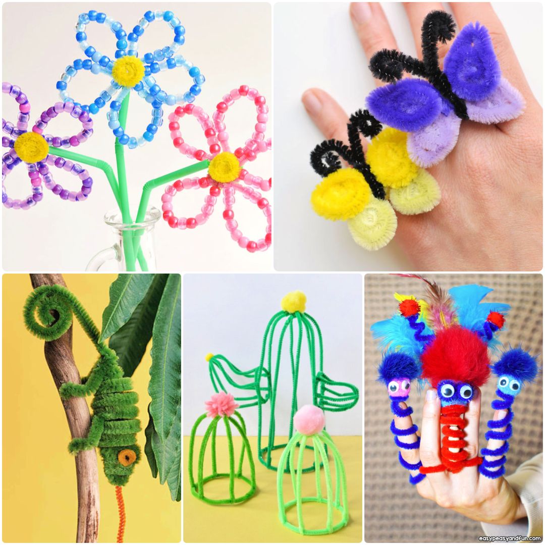 Easy Pipe Cleaner Flower, How to make Pipe Cleaner Flowers, Pipe cleaner  crafts, Easy crafts