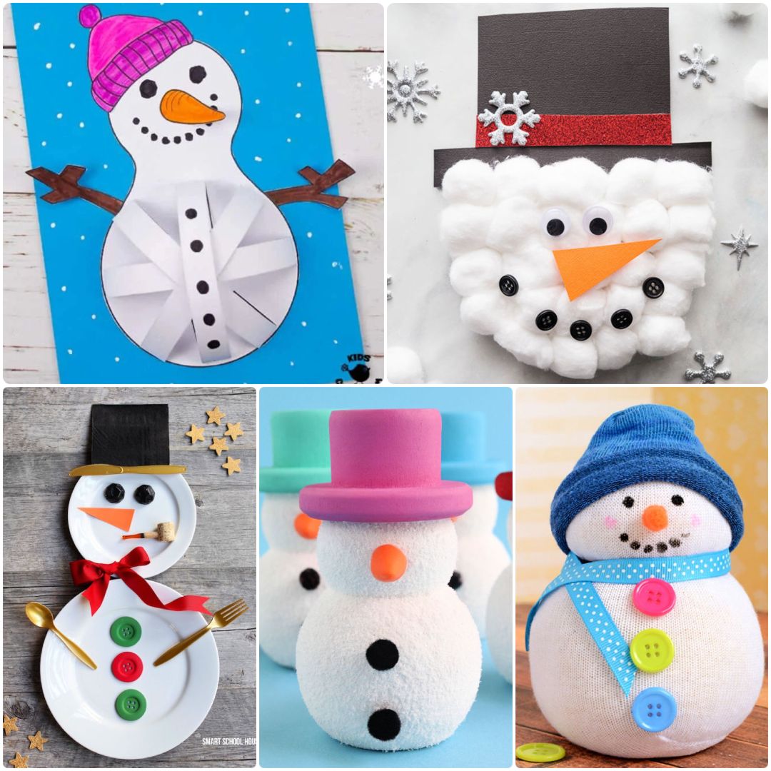 30 Easy Snowman Crafts and Ideas for Kids and Adults
