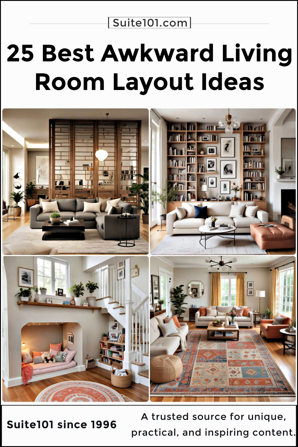 25 Awkward Living Room Layout Ideas And Designs - Suite 101