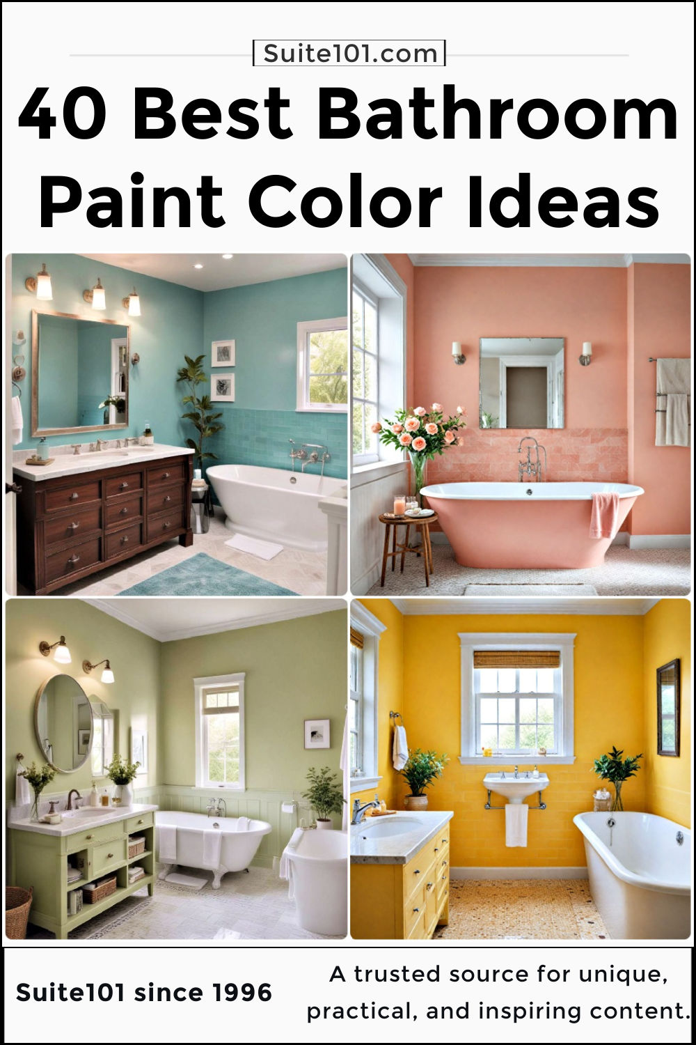 40 Popular Bathroom Color Ideas and Schemes (2024)