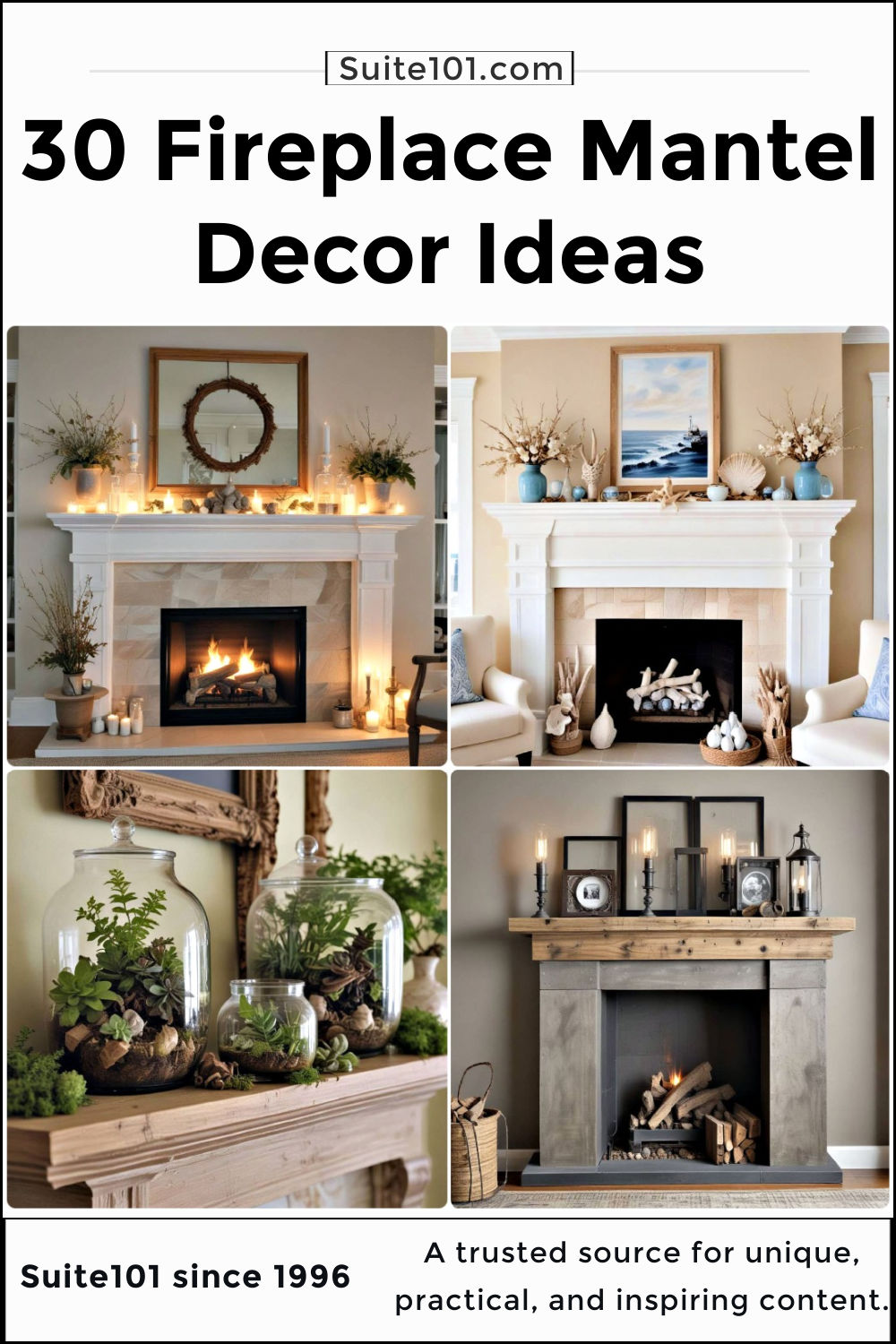 30 Elegant Fireplace Mantel Decor Ideas for Everyday - Suite 101