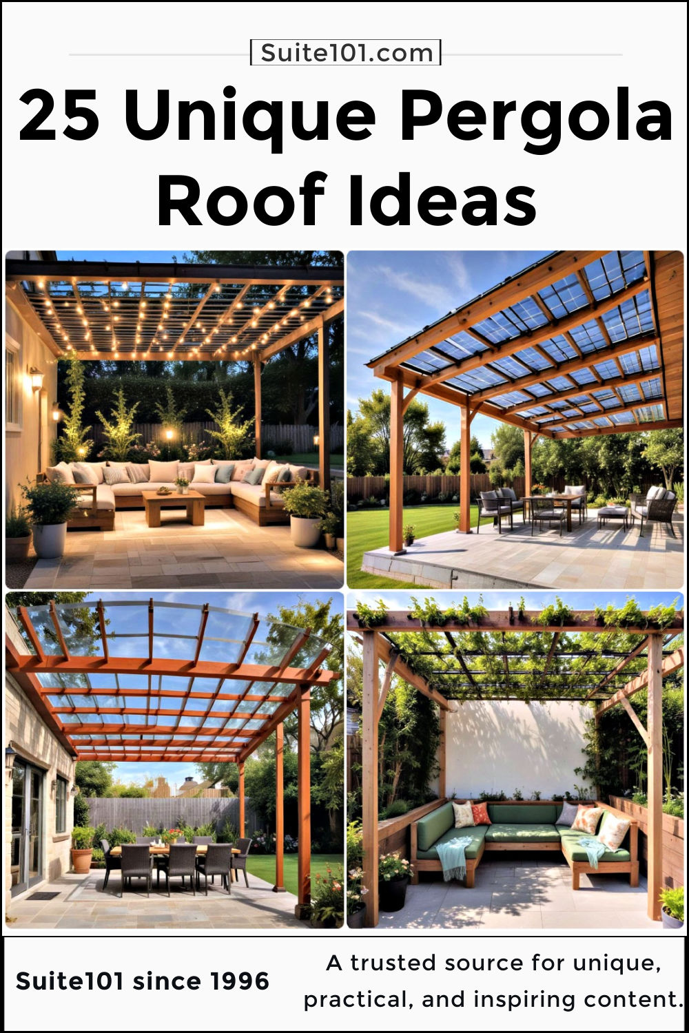 25 Pergola Roof Ideas to Upgrade Your Outdoor Space