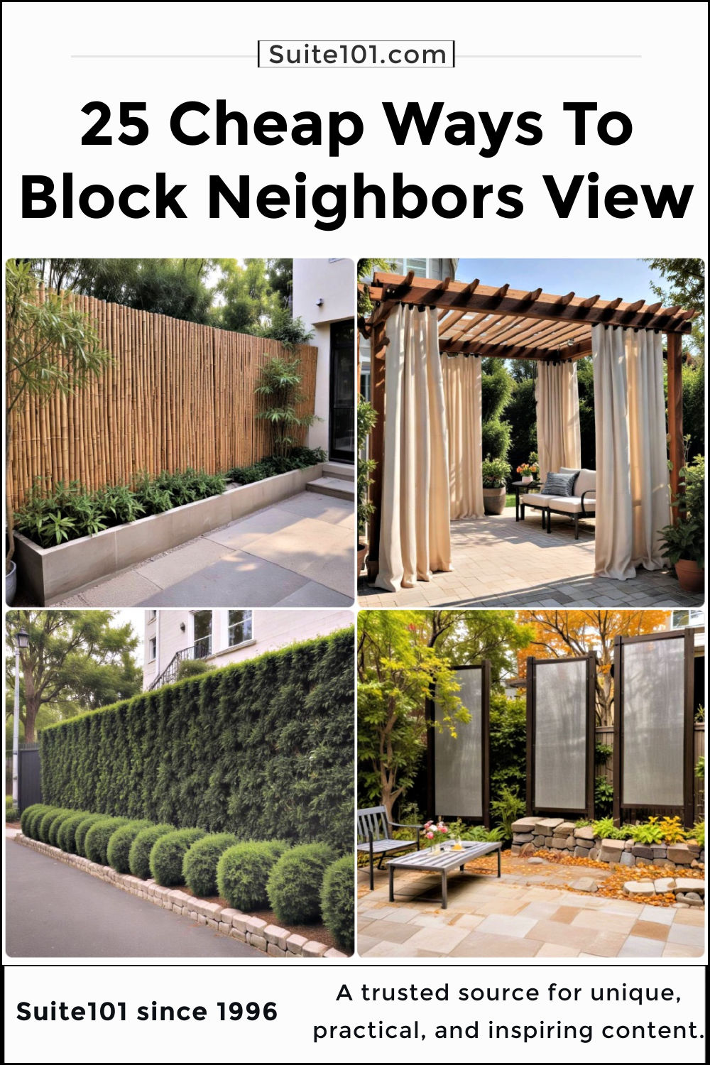 25 Simple Ways to Block a Neighbor's View of Your Yard