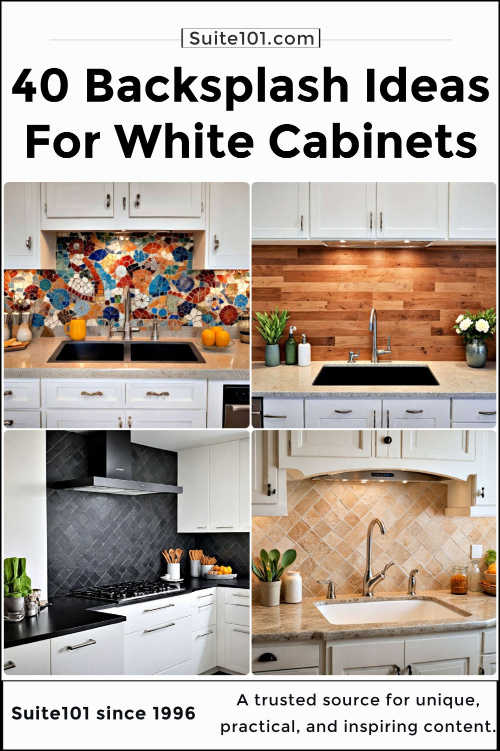 40 Backsplash Ideas for White Cabinets and Granite Countertops