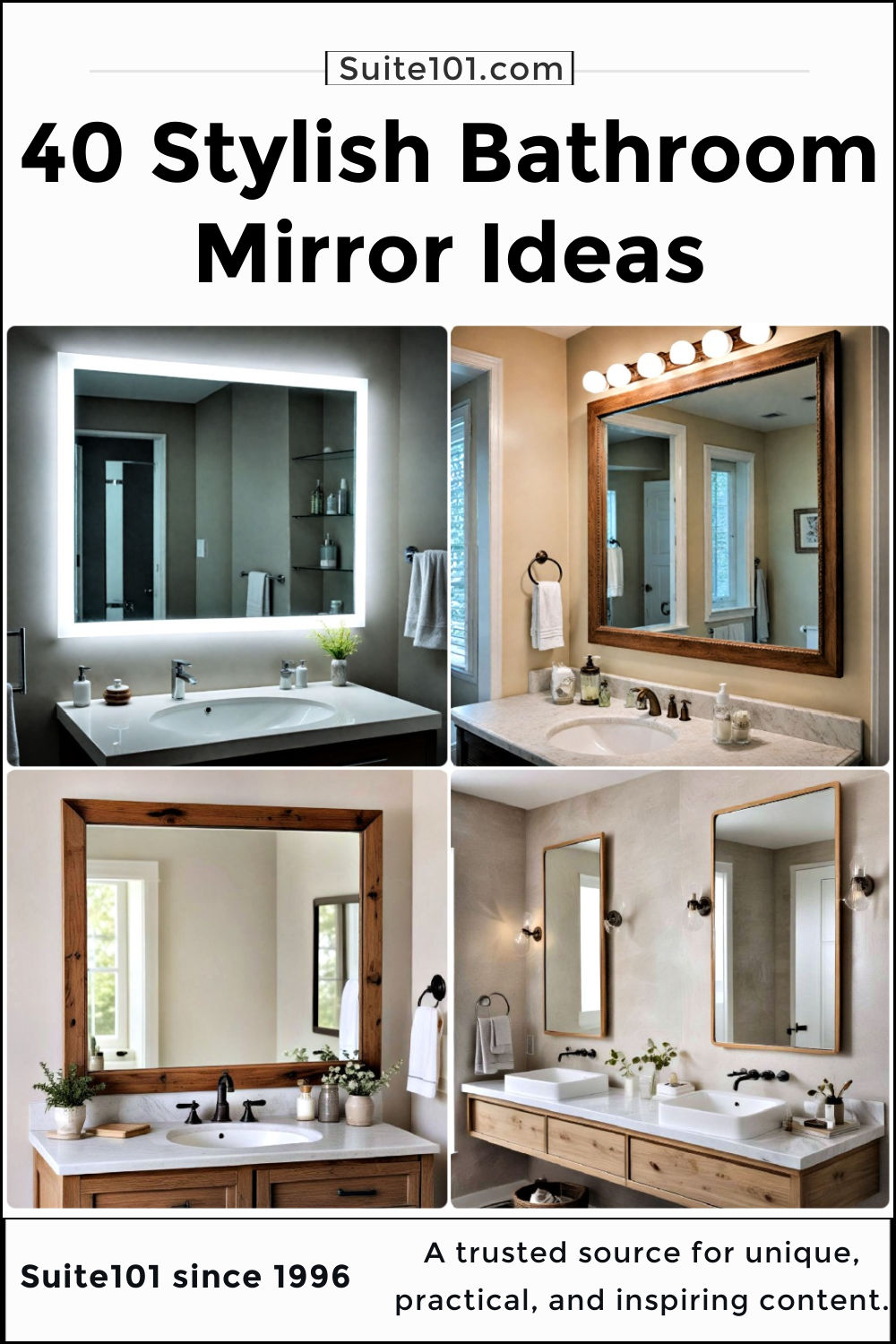40 Bathroom Mirror Ideas to Upgrade Your Space (2024)