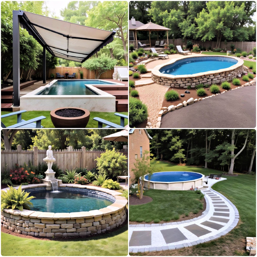 25 Above-Ground Pool Landscaping Ideas and Designs