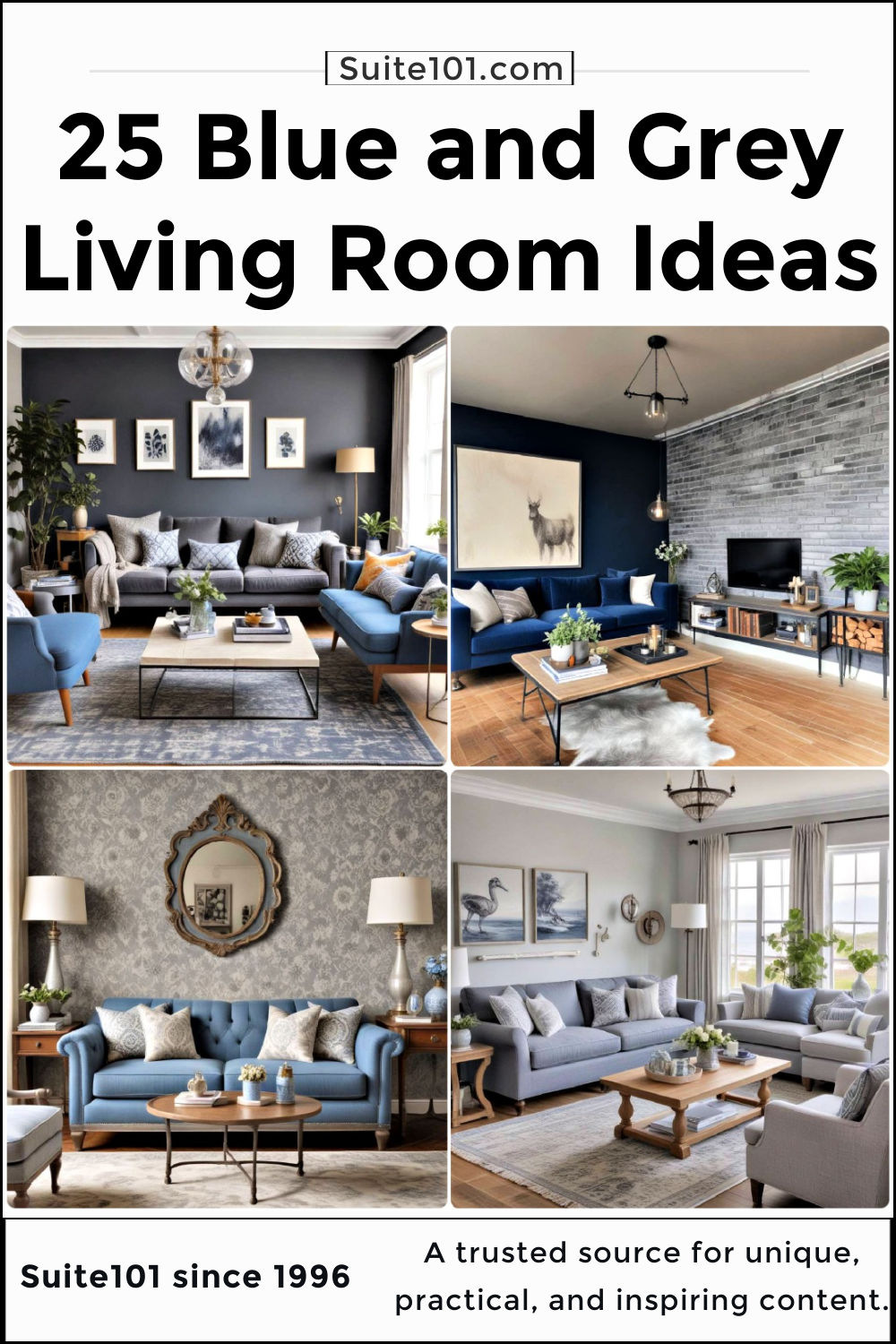 25 Blue and Grey Living Room Ideas for a Trendy Space