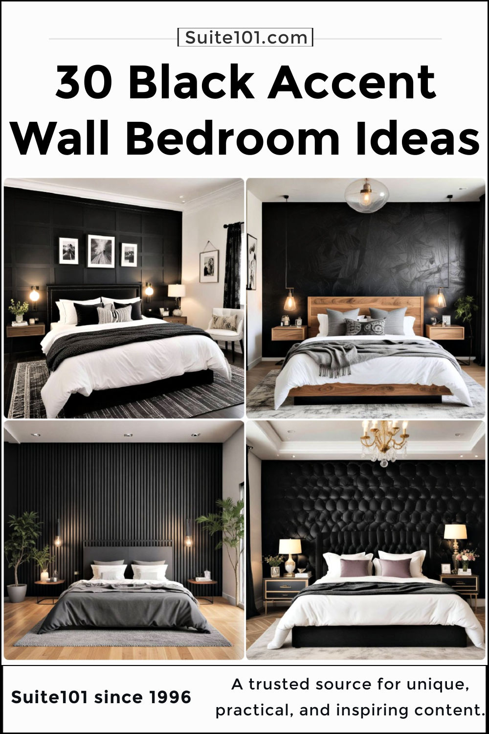 30 Black Accent Wall Bedroom Ideas To Get Inspired