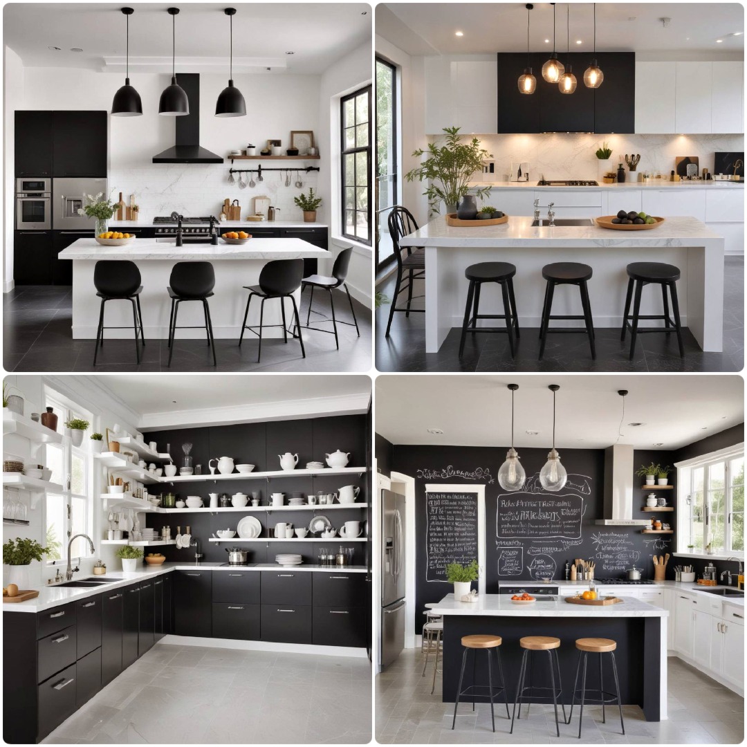 40 Black and White Kitchen Ideas for Modern Homes