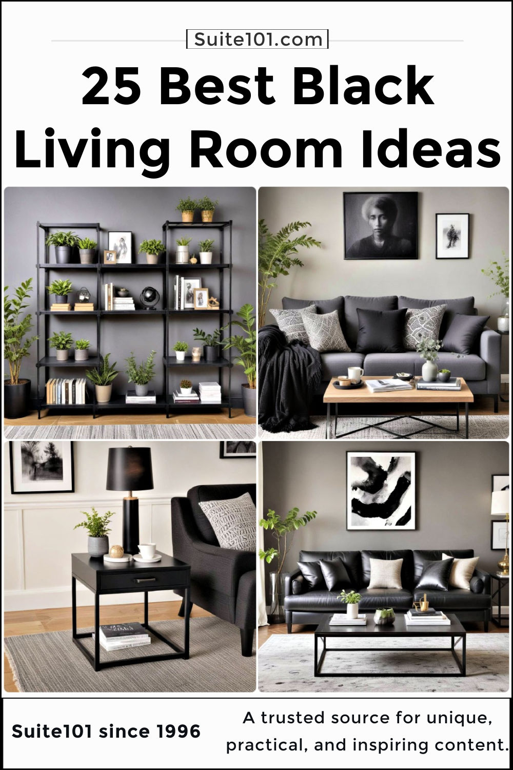 25 Black Living Room Ideas with Tactile Appeal