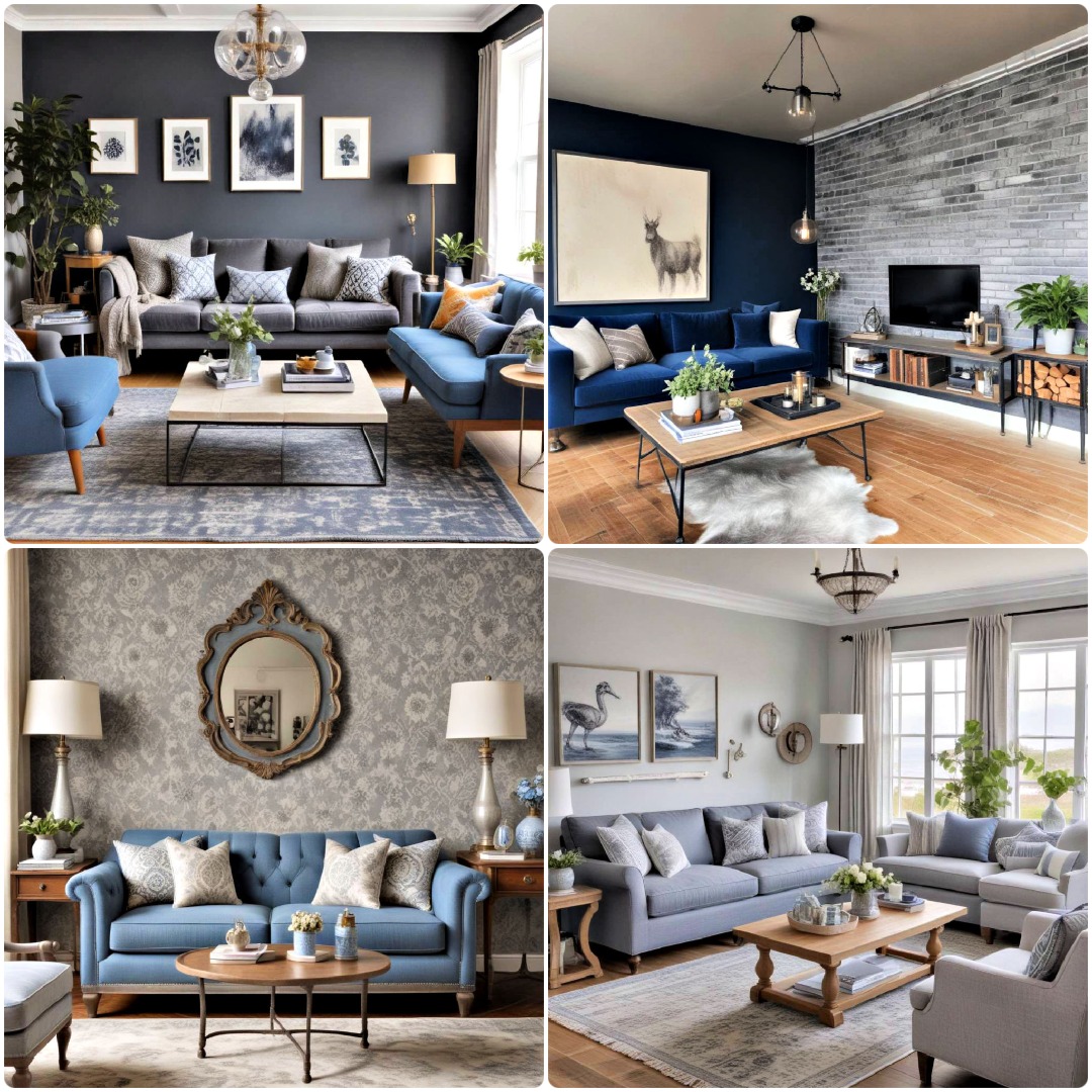 25 Blue and Grey Living Room Ideas for a Trendy Space