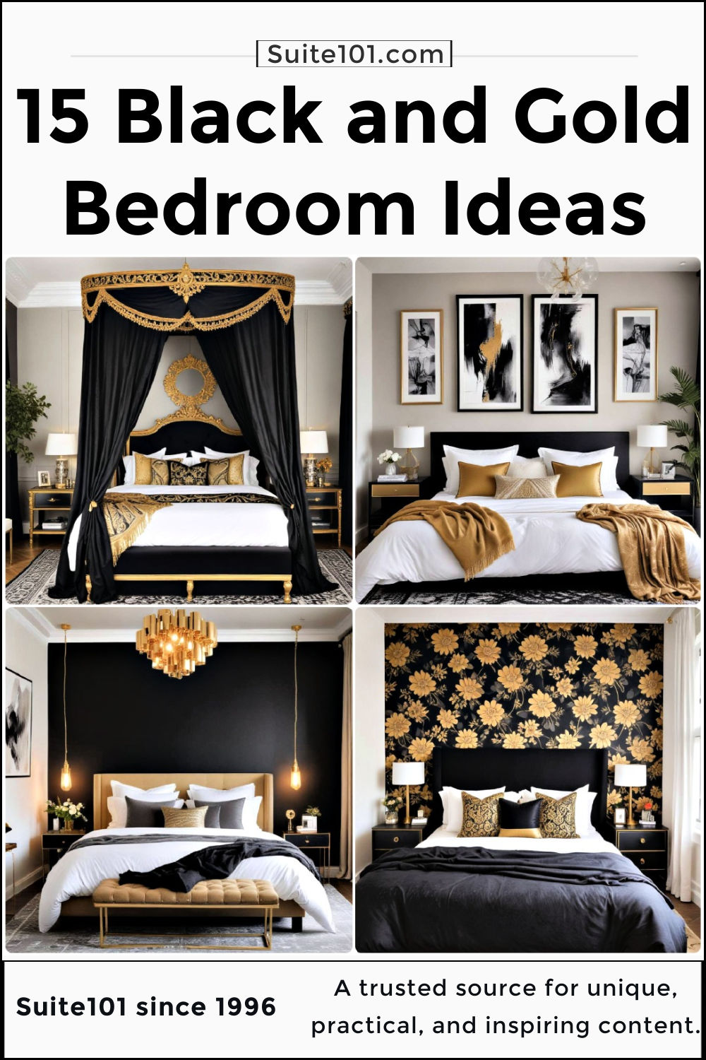 15 Black and Gold Bedroom Ideas for A Luxurious Retreat