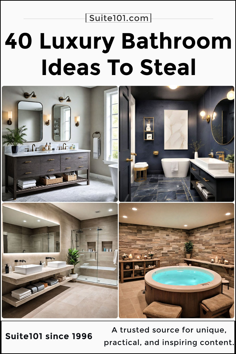 40 Luxury Bathrooms You'll Ever See (Photos Included!)
