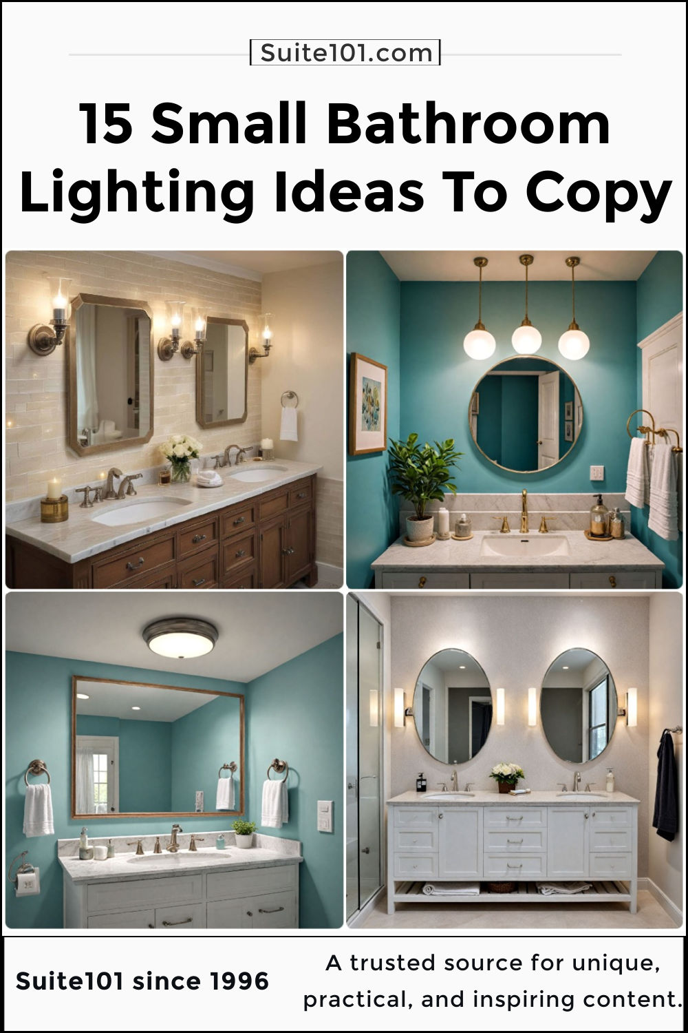 15 Small Bathroom Lighting Ideas That Aren't Boring