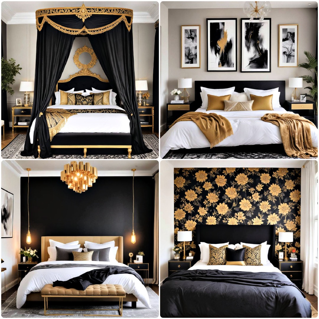 15 Black and Gold Bedroom Ideas for A Luxurious Retreat
