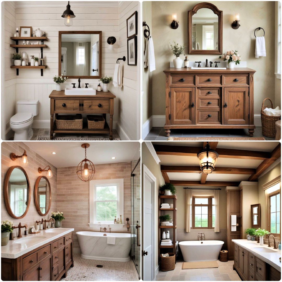 40 Country Bathroom Ideas with Spa Inspiration