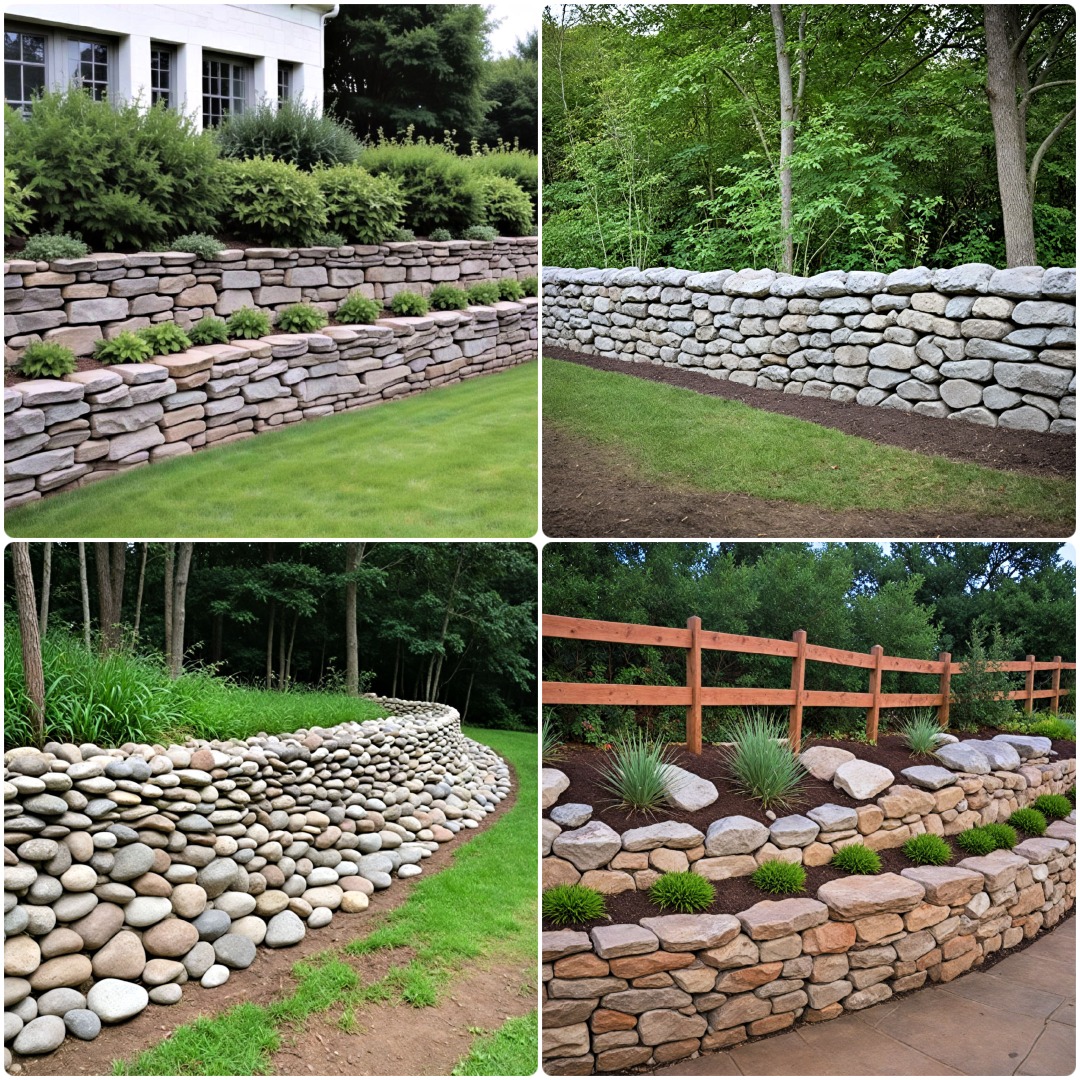 15 Natural Rock Retaining Wall Ideas for Sloped Yards