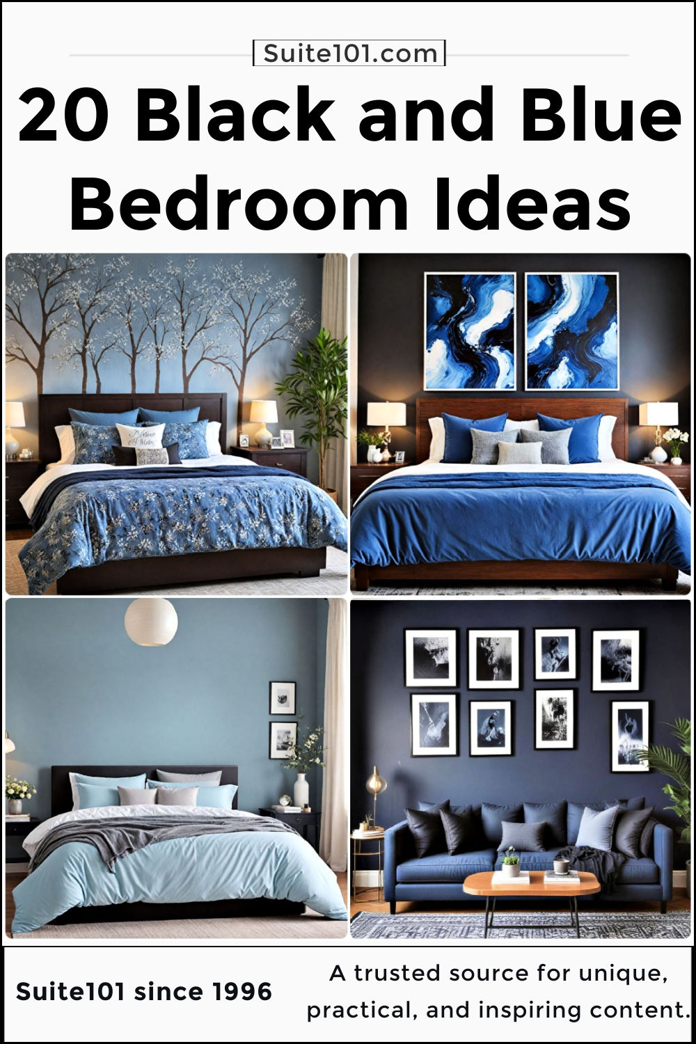 20 Black and Blue Bedroom Ideas That Will Wow You
