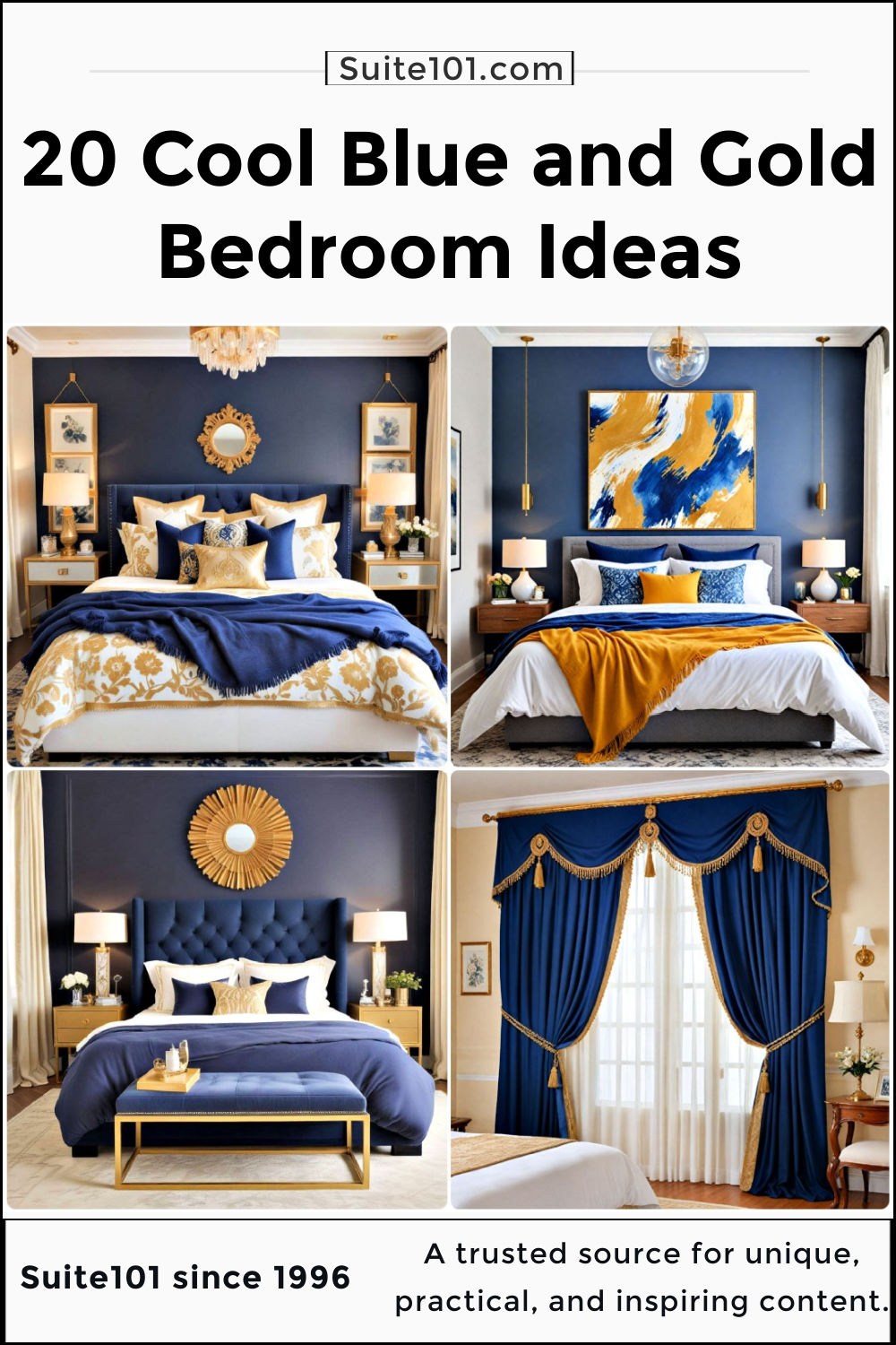 20 Blue and Gold Bedroom Ideas To Steal