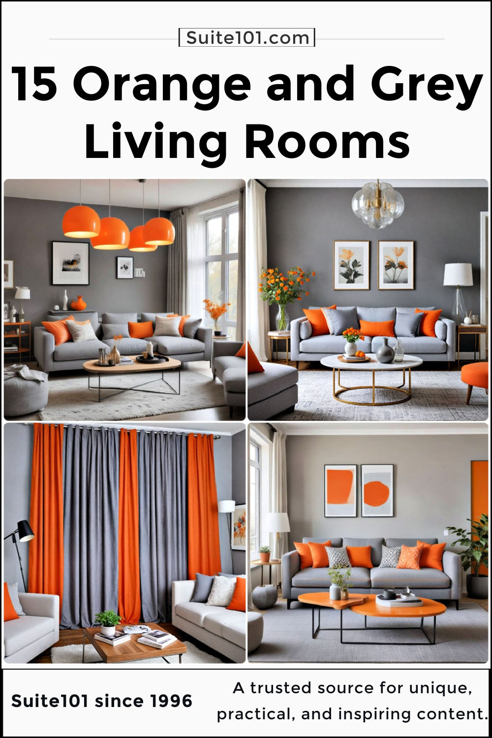 15 Orange and Grey Living Room Ideas That Wow
