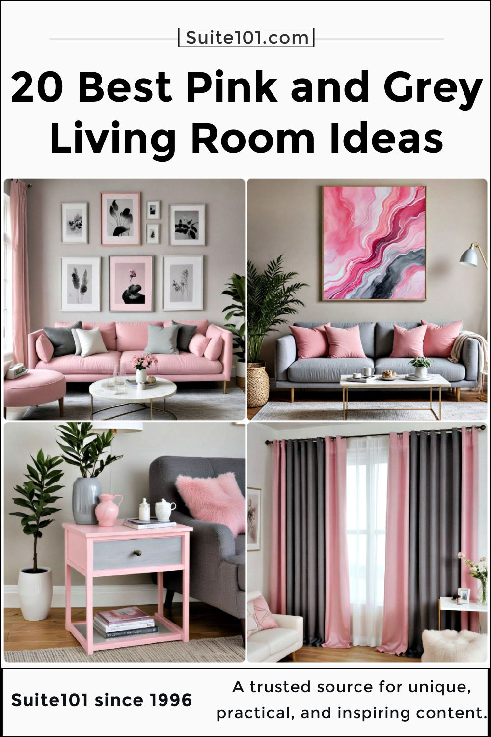 20 Pink and Grey Living Room Ideas To Adore