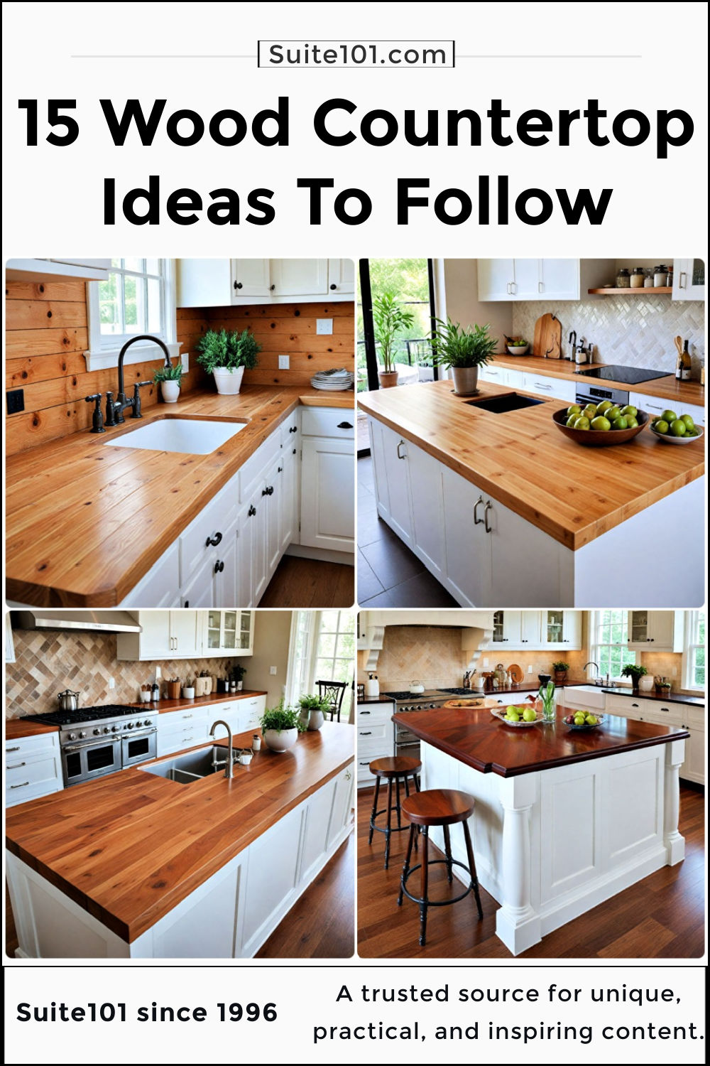 15 Wood Countertop Ideas for A Natural Touch