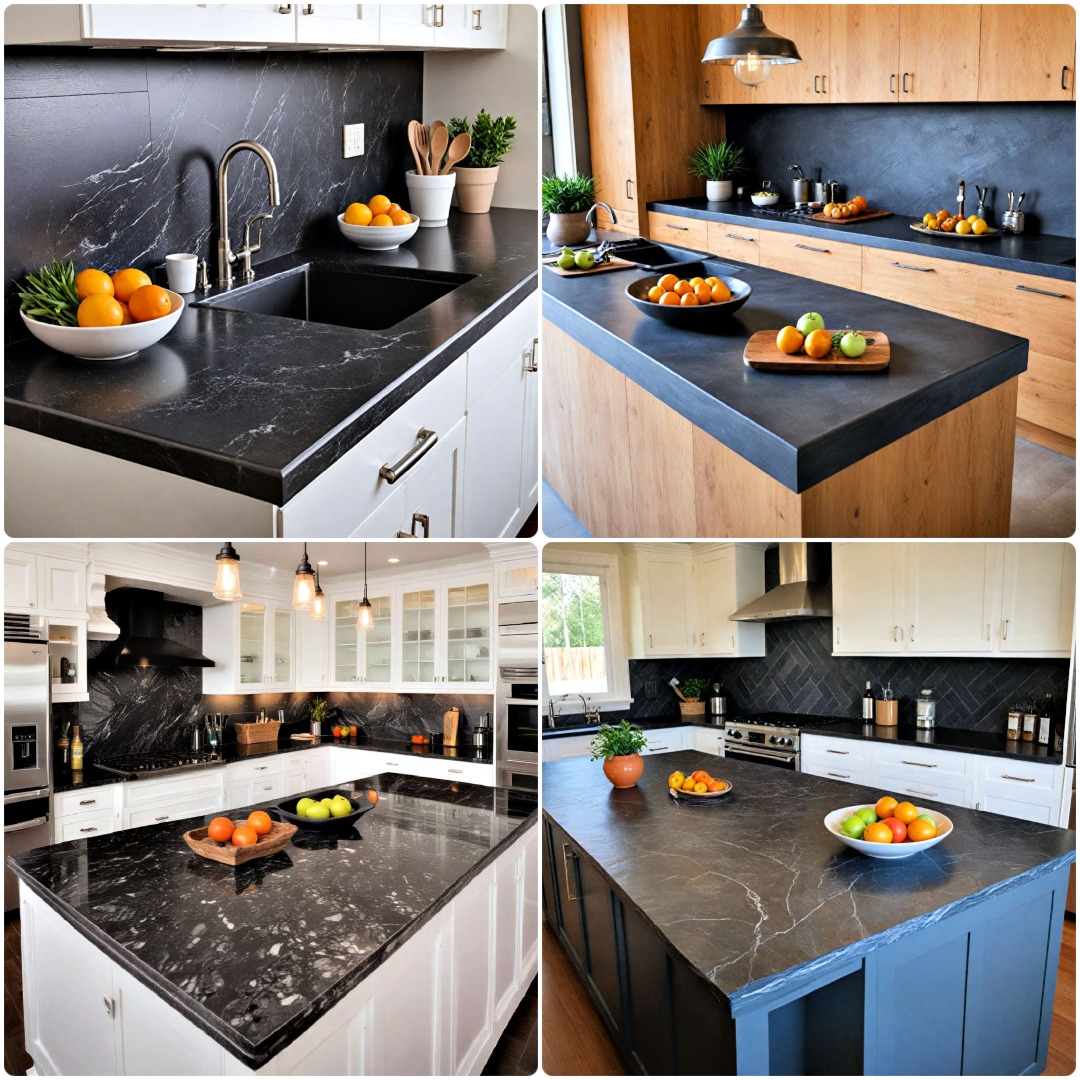 15 Black Kitchen Countertop Ideas You'll Love
