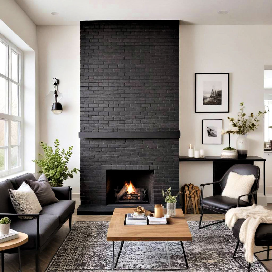 25 Black Brick Fireplace Ideas for A Modern Look