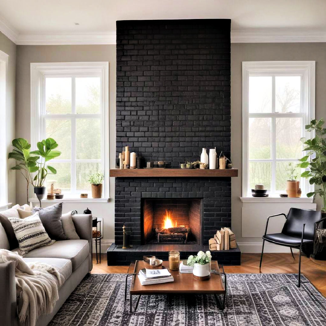 25 Black Brick Fireplace Ideas for A Modern Look
