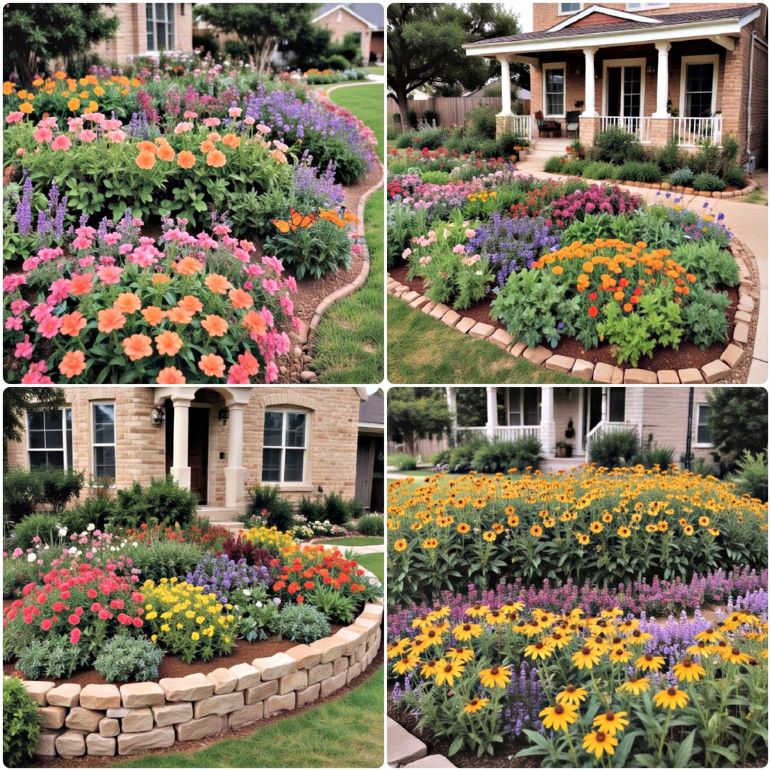 15 Front Yard Texas Flower Bed Ideas for Curb Appeal