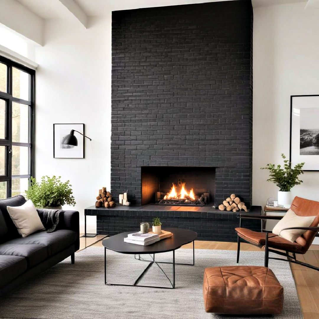 25 Black Brick Fireplace Ideas for A Modern Look