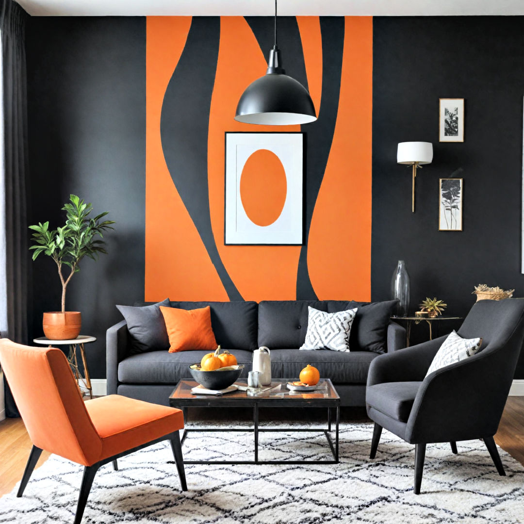 15 Black And Orange Living Room Ideas To Copy