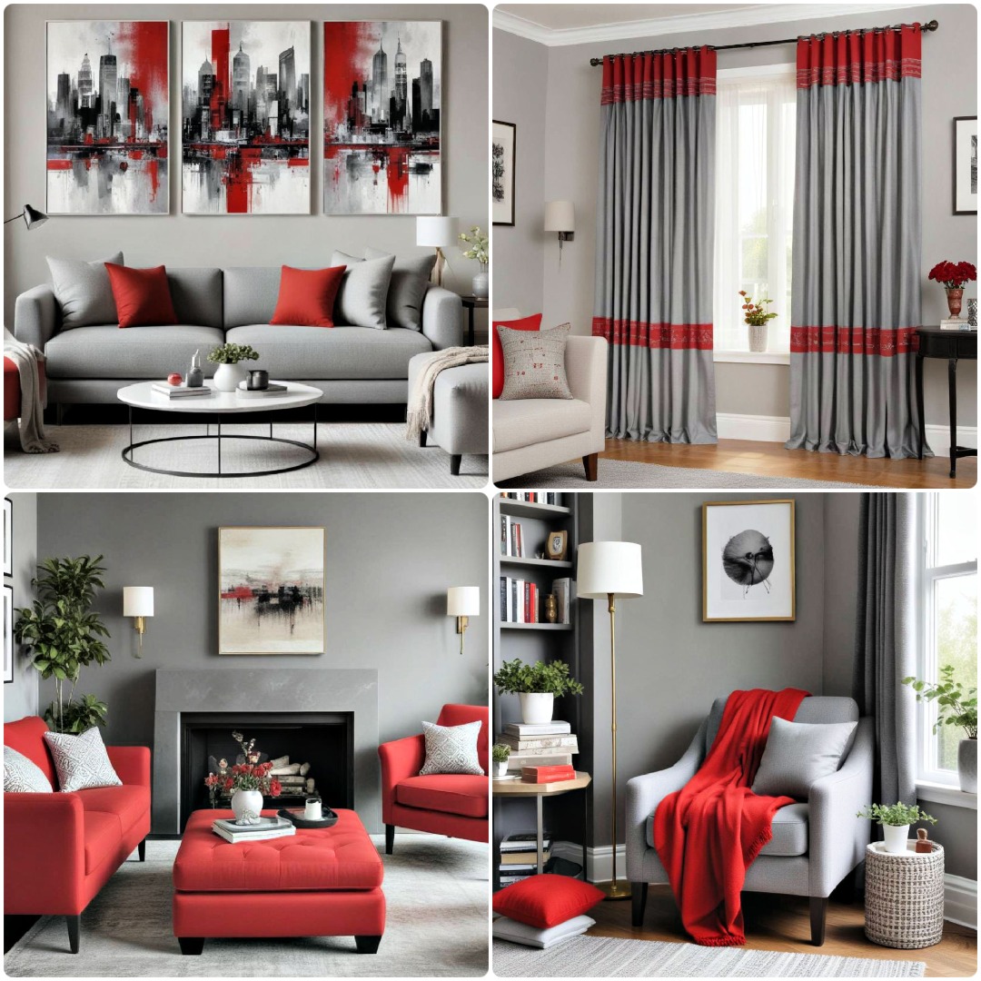 20 Red and Grey Living Room Ideas for 2024