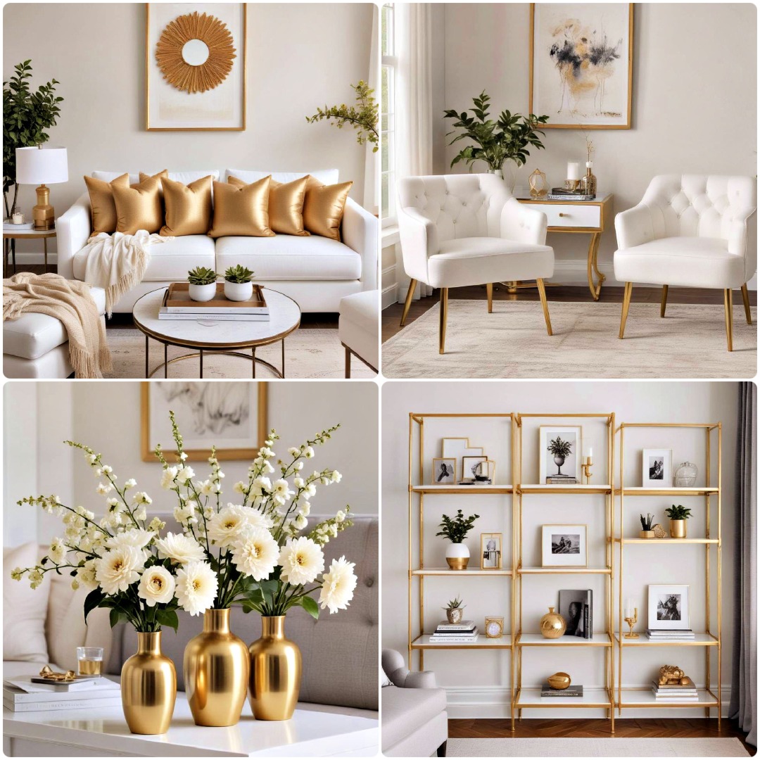 25 White and Gold Living Room Ideas To Inspire