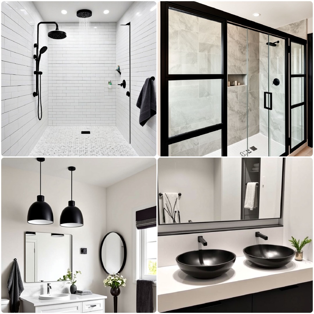 15 Bathroom Ideas with Black Fixtures for A Modern Look