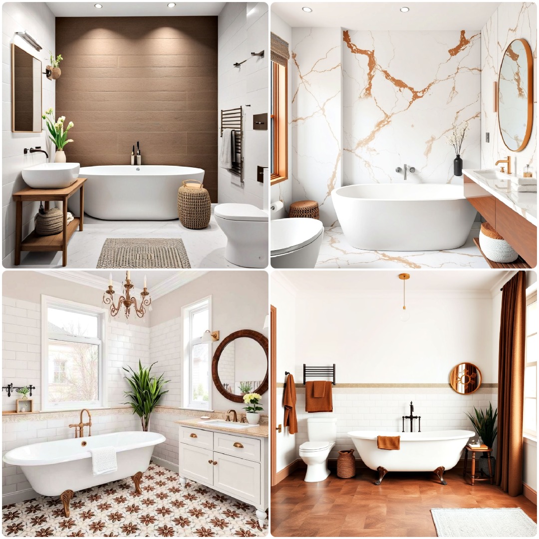15 Brown and White Bathroom Ideas for A Modern Makeover