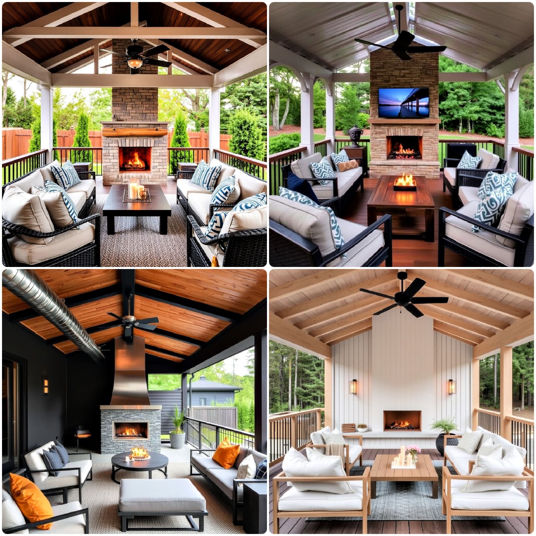 25 Covered Deck With Fireplace Ideas for Cozy Evenings