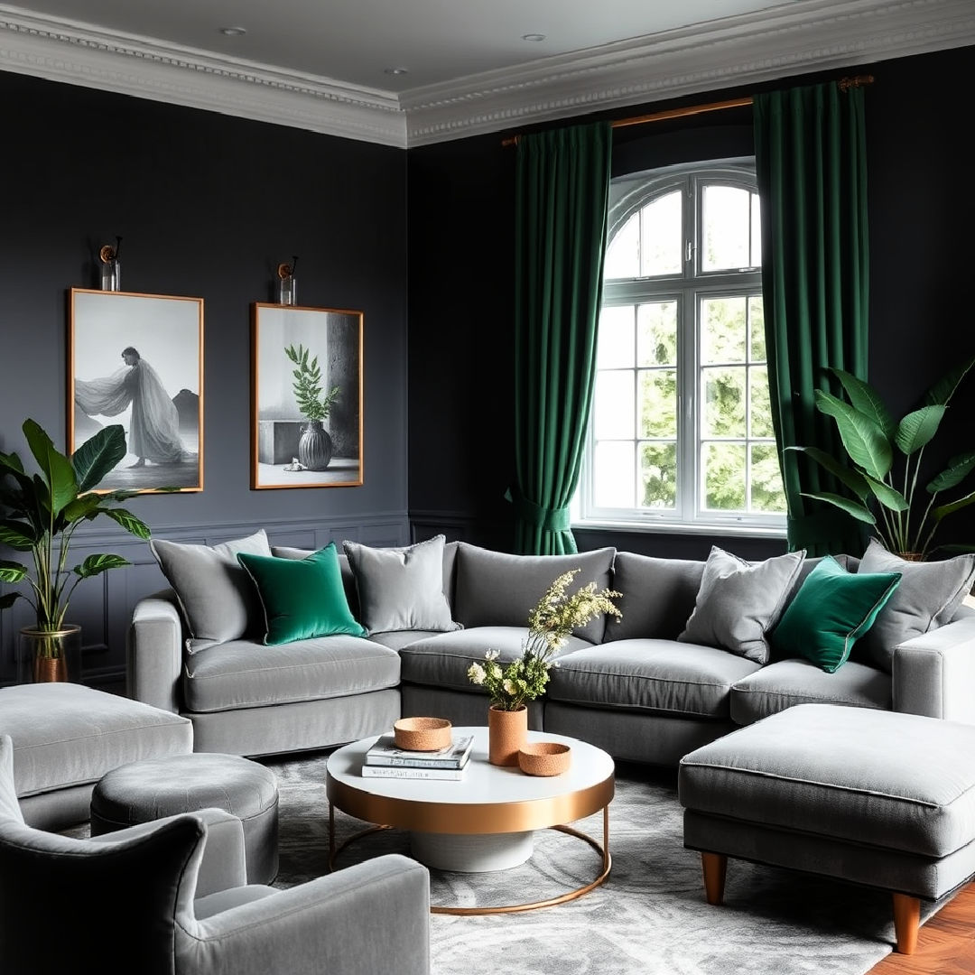 Dark Green Living Room Grey Couch – Stylish & Cozy Interior Essentials