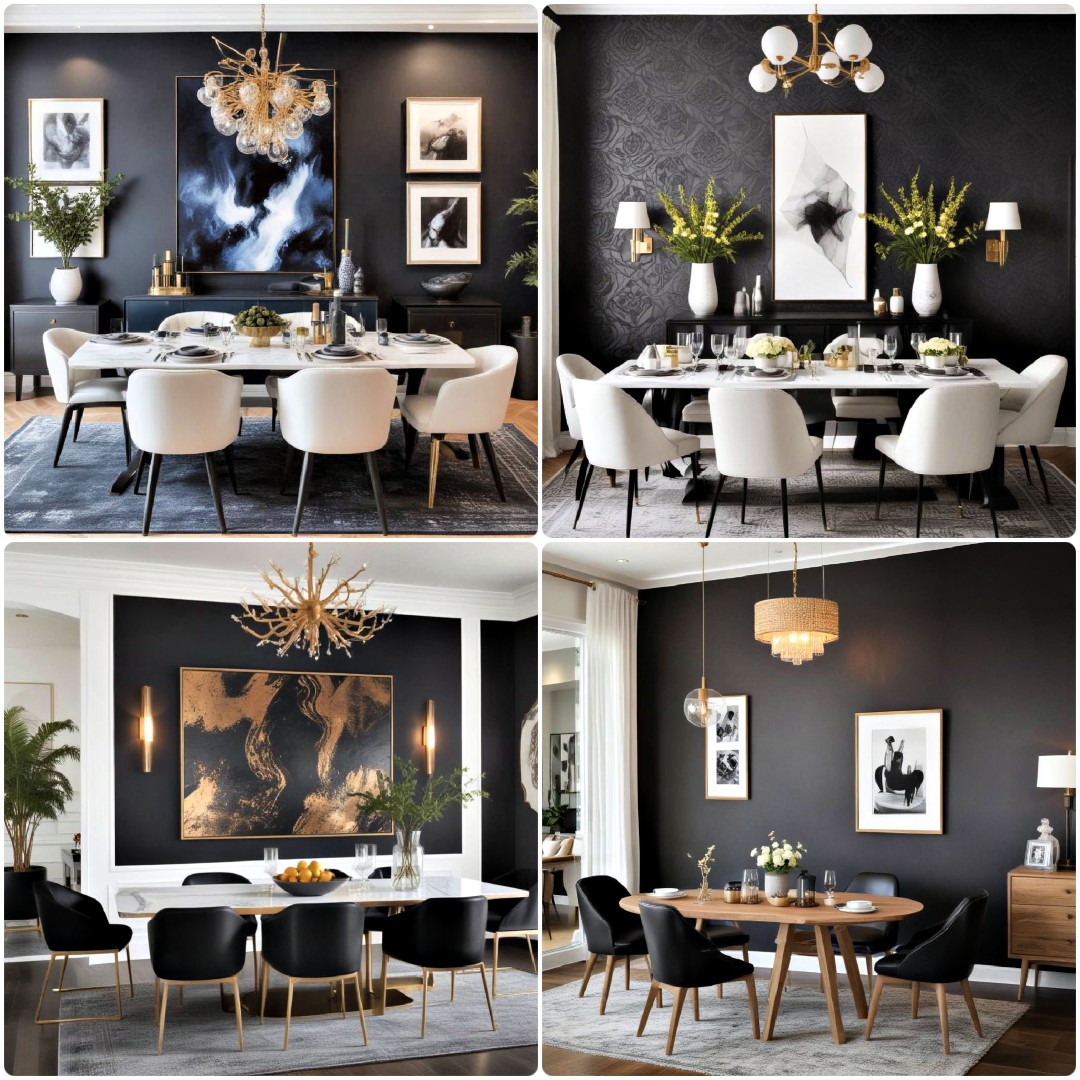 15 Black Accent Wall Dining Room Ideas You’ll Adore