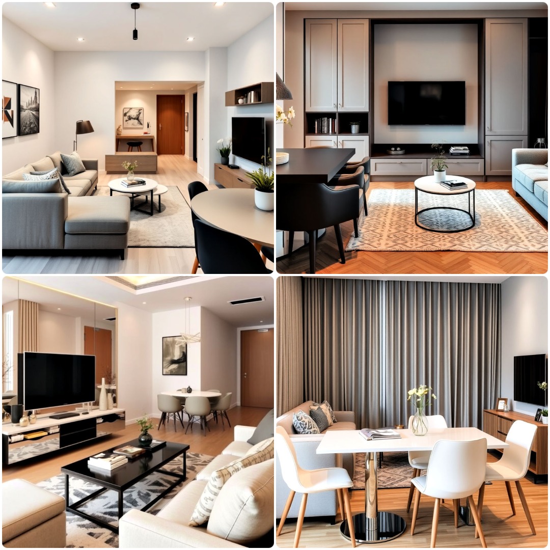 15 Small Living Room Ideas With Tv and Dining Table To Copy