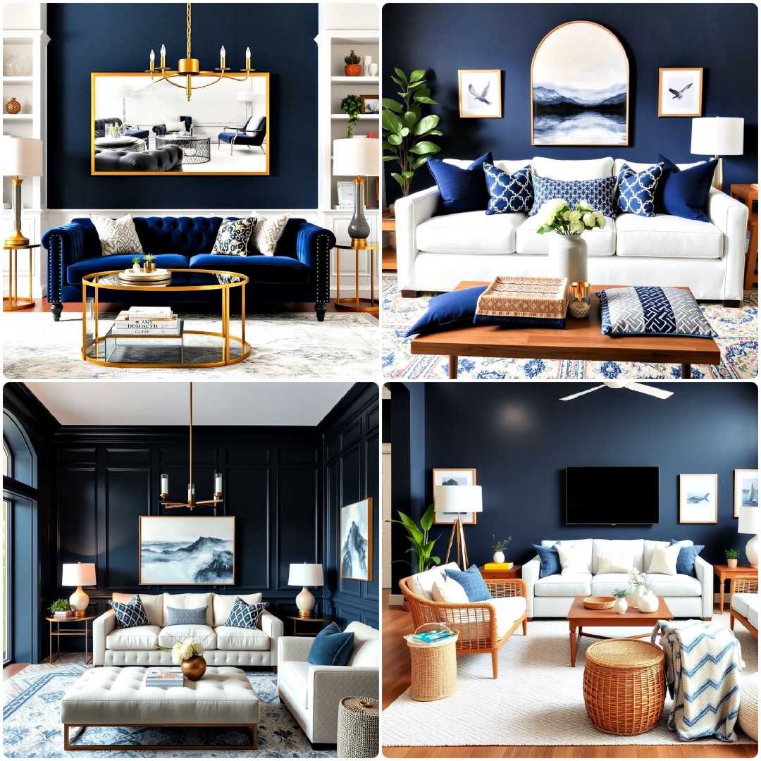 15 Navy Blue Living Room Ideas for Bold Elegance